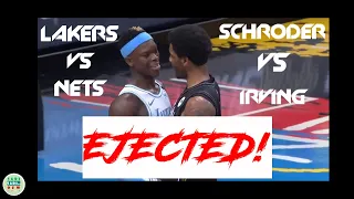 1st Career Ejections of Kyrie Irving and Dennis Schroder | Nets vs Lakers | April 10, 2021