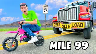 I DROVE A TINY DIRT BIKE 100 MILES!! (COPS CALLED)