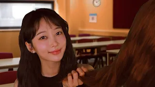 ASMR Sassy Girl Sitting Behind You Plays with Your Hair (Hair Brushing, Braids)