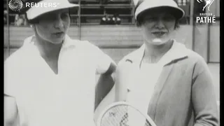 TENNIS: Mr. Bill Tilden: v Francis "Frank" Hunter practising for coming season (1929)