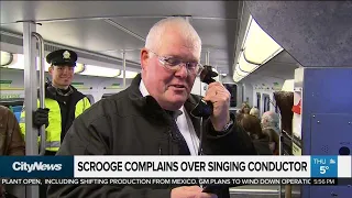 Scrooge complains about GO train conductor's singing