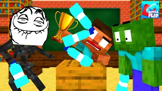 Monster School : BOTTLE FLIP TOURNAMENT CHALLENGE - Minecraft Animation