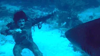 Underwater Zombie vs. Real Shark 🧟‍♂️🆚🦈 (Zombie, 1979)