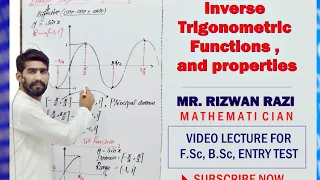 Inverse Trigonometric Functions|Domain,Range| Properties |1st Year chapter 13|Lecture No.1