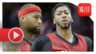 Anthony Davis & DeMarcus Cousins Full Highlights vs Rockets (2017.03.24) - 62 Pts, 22 Reb Total