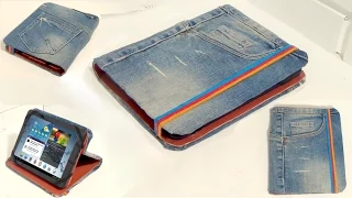 Recycle your old jeans. How to make a tablet case with old jeans.