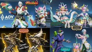 AOV New Skin Laville, Zip, Helen, Alice, Astrid, Omen, Errol | Christmas | Codex - Arena of Valor