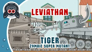 Leviathan vs Zombie Super Mutant. Steel Monsters. Cartoons About Tanks