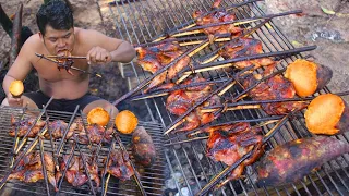 Cooking Yam Quail Gravy Vs Quail  Pomegranate Molasses Marinated Eating So Yummy - Roasted Quail BBQ