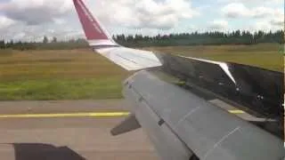 Norwegian B737-800 Landing at Oslo Airport Gardermoen Norway