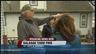 Neighbors react to 3 alarm  salvage yard fire