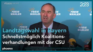 Pressekonferenz der Freien Wähler zu den Landtagswahlen in Bayern und Hessen am 09.10.23