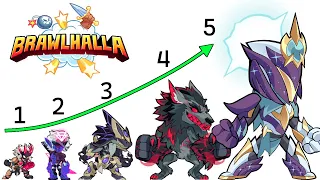 Playing ALL FIVE Battle Pass Progression Skins in Brawlhalla • 1v1 Gameplay