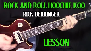 how to play "Rock and Roll Hoochie Koo" by Rick Derringer - rhythm guitar lesson