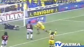 Serie A 1998-1999, day 11 Parma - Milan 4-0 (Chiesa, 2 Crespo, Boghossian)