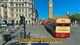 Popular London Bus 11 Re-routed from April 2023 | Upper-deck bus ride from Fulham to London Waterloo