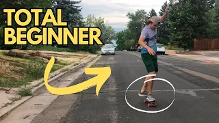 Complete BEGINNER Learns how to ride the Penny Board!
