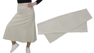 Only Fold 1 Meter Fabric,Cut and Sew in 10 min! Super Easy Patternless Skirt Sewing