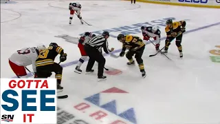 GOTTA SEE IT:  Watch Brad Marchand Stomp On And Break Cam Atkinson's Stick During A Faceoff