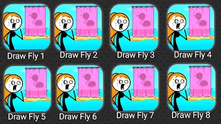 Draw Fly - All Level 1-8 Gameplay Walkthrough | Draw Stickman Funny Game BVT