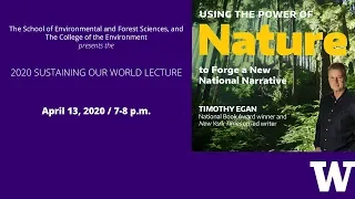 2020 Sustaining Our World Lecture