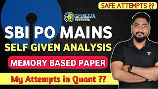 SBI PO Mains 2022 Self Given Analysis with Memory Based Paper || SBI PO Mains 2022 Exam Review ||