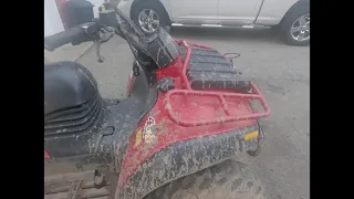 Review and cold start on a 1999 Bonbraider Traxter 500cc quad-atv-  BensLawn Care