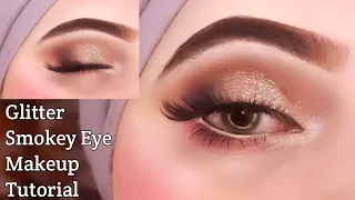 Glitter Smokey Eyeshadow Eye Makeup Tutorial for beginners step by step @makeupbyirha