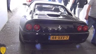 Ferrari F355 GTS w/ Capristo exhaust LOUD revving in tunnel, flames, fly-by! + F430 Capristo