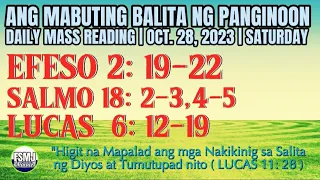 ANG MABUTING BALITA NG PANGINOON | OCT. 28, 2023 | DAILY MASS READING | ANG SALITA NG DIYOS | FSMJ