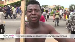 PROTESTING SODOM AND GOMORRAH RESIDENTS CLASH WITH POLICE