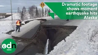 Dramatic footage shows moment earthquake hits Alaska