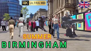 Birmingham City Centre on a Sunny Summer Day Walk Compilation 4K/60p