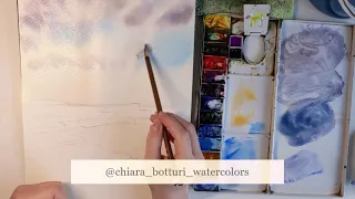 Irish landscape - watercolor painting time lapse video.