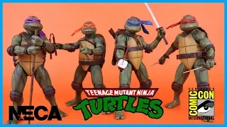 NECA Toys SDCC 2018 TEENAGE MUTANT NINJA TURTLES 1990 MOVIE SET Action Figure Toy Review