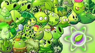 PvZ 2 Minigame - All Green Plant Level 1 Use 5 Plant Food vs Grinderhead Zombie