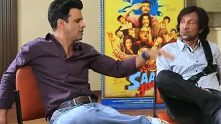 Manoj Bajpai, Vijay Raj & k k sir talking to each other with  film promotion  desi tadka gali galoch