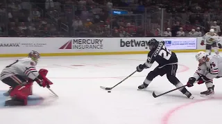 Andreas Athanasiou with a breakaway goal vs. Chicago Blackhawks