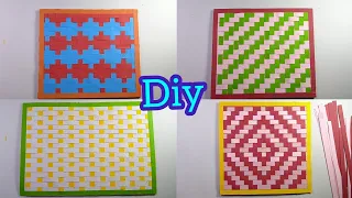 different types of weaving styles / weaving trick from paper / diy paper mat.