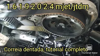 Como mudar kit de distribuição, motores MultiJet e JTD 16V e 20V. Como verificar sincro. entre cames