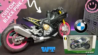 UNBOXING & CUSTOM Diecast motor BMW S1000RR skala 1:12 "HUA YI"