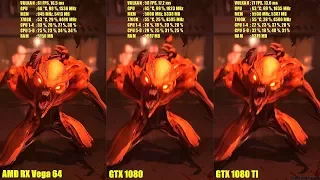 Doom Vulkan AMD RX Vega 64 Vs GTX 1080 Vs GTX 1080 TI Frame Rate Comparison