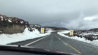 Driving the Desert Road in the middle of winter