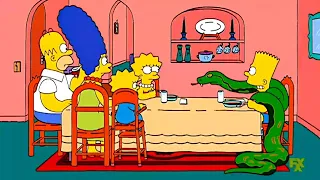 "Estrangula" Bart tiene una serpiente 🐍 Los Simpson