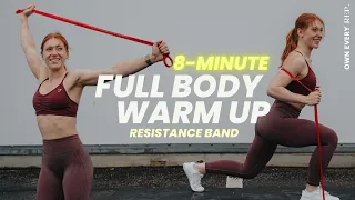 8 Min. Full Body Warm Up Routine w/ Resistance Band | Gym & Home Workouts | Follow Along, No Talking