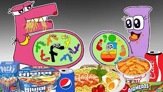 Convenience Store Food MUKBANG F, J Pregnant vs Alphabet Lore Baby’s Transform/ ANIMATION/ ASMR #New