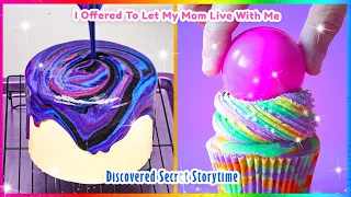 Discovered Secret Storytime 🍇 Amazing GALAXY Mirror Cake | Easy Cake Decorating Ideas 😉