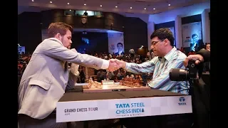 Initial moments of the all important Carlsen vs Anand encounter | Tata Steel Chess India 2019