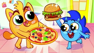 Pizza, Hamburger or a Big Hot Dog Song | Baby Zoo Nursery Rhymes And Kids Songs