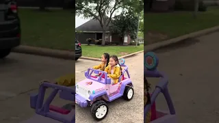 Kids driving their Jeep